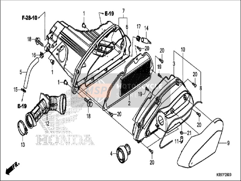 17253K0BT00, Tube, Air Cleaner Connect, Honda, 0